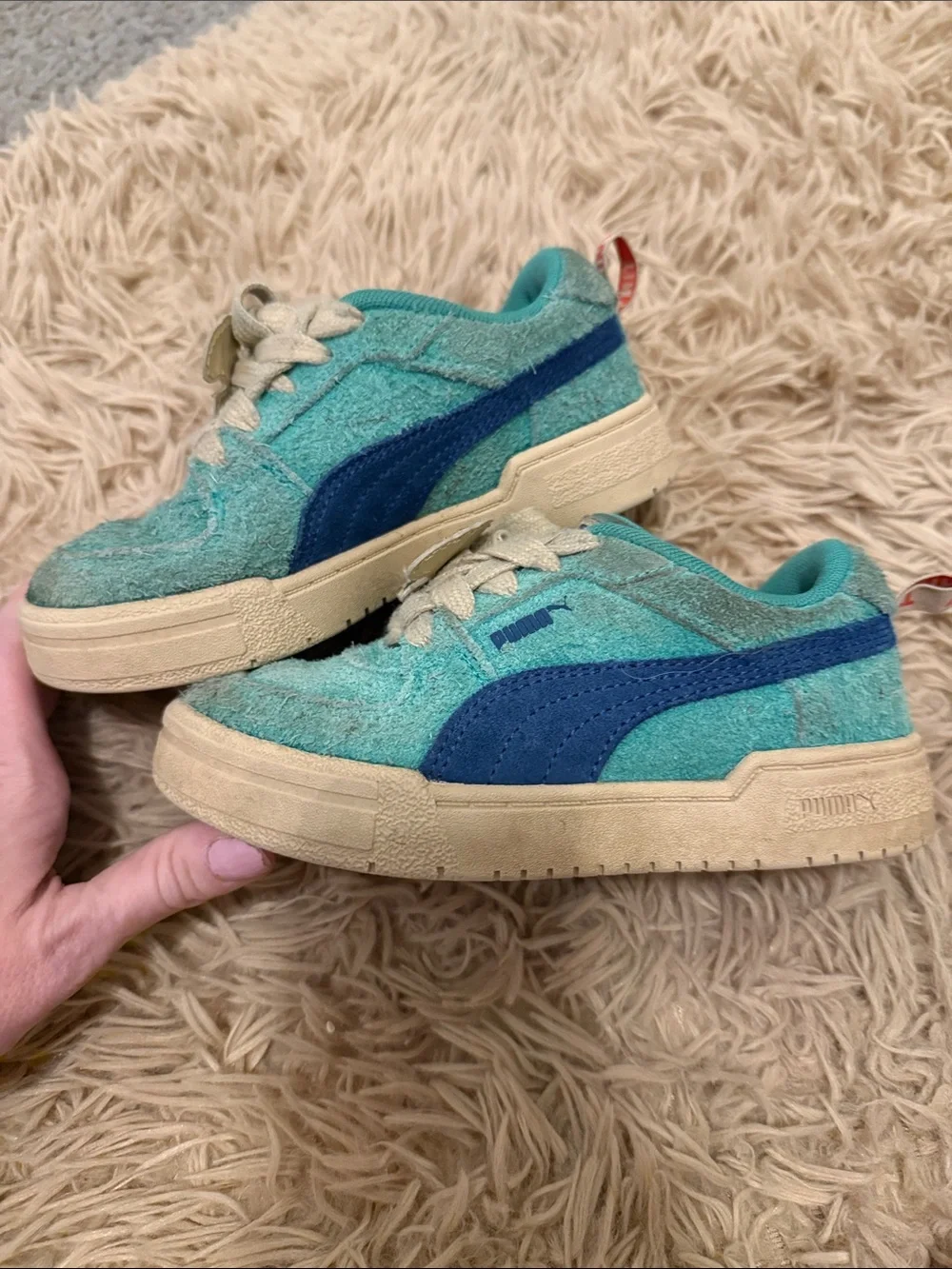 Puma Kids' Turquoise Sneakers with Croissant Charm